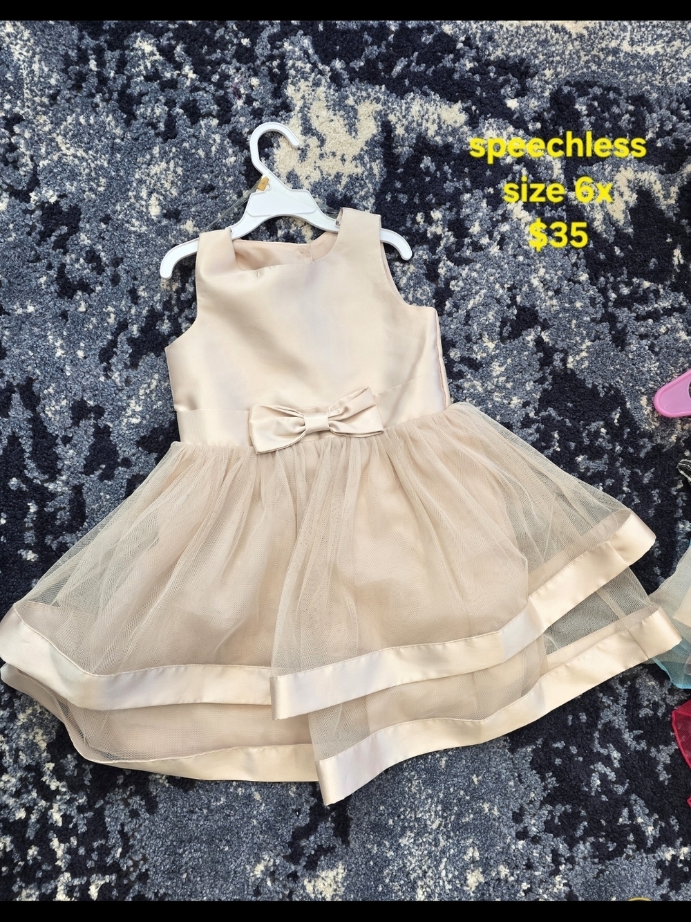 Speechless Blush Tulle Bow Formal Dress for Girls